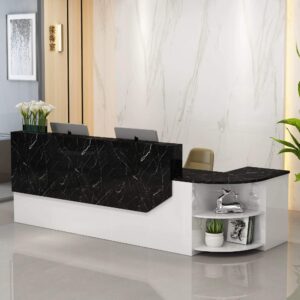 Simple L-shape Wood Reception Desk - Maoters - L220 X W100 X H100 CM, Left