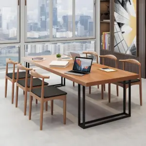 Industrial Style Solid Wood Conference Table - Maoters
