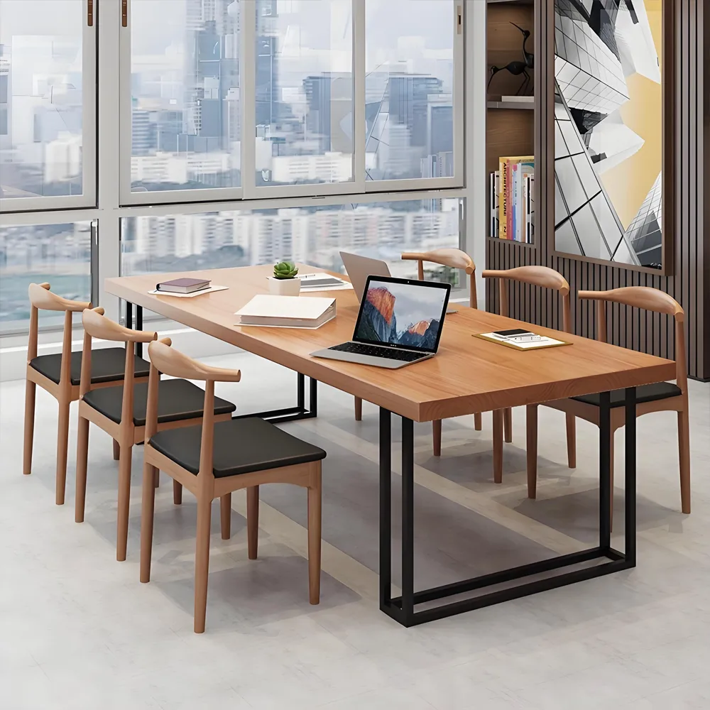Industrial Style Solid Wood Conference Table - Maoters