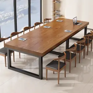 Modern Minimalist Solid Wood Conference Table - L220 x W80 x H75 CM