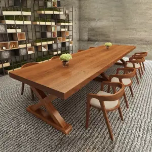 Sleek Solid Wood Conference Table - Maoters - L220 x W90 x H79 CM (board thickness 3")