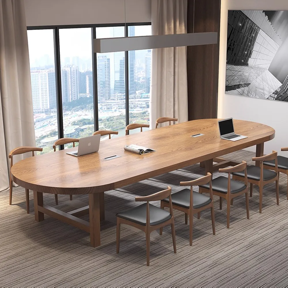Solid Wood Elegant Oval Conference Table