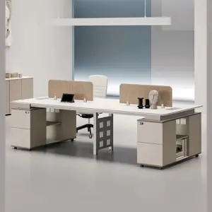 Modern Minimalist Staff Desk with Lock & Partition