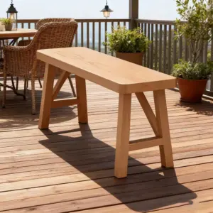 Nordic Solid Wood Rectangular Conference Table - L140 x W30 x H46 CM Bench