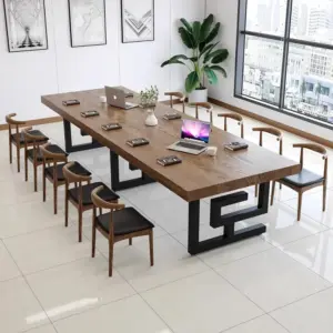 Nordic-Inspired Simplistic Solid Wood Conference Table - L320 x W120 x H75 CM, Board thickness 5 cm
