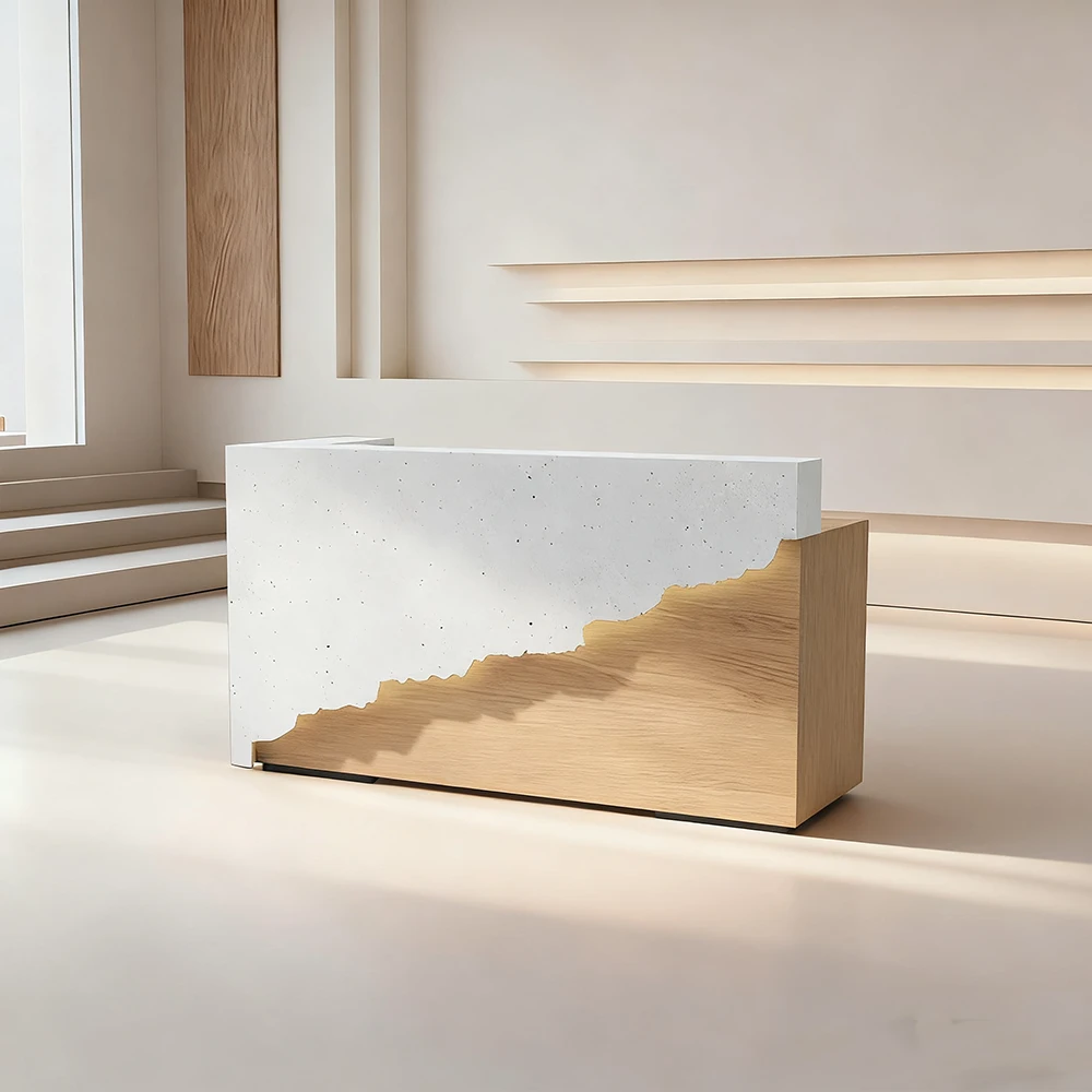 Solid Wood Corporate Office Reception Desk