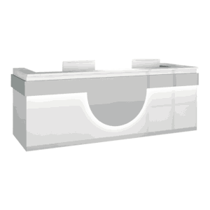 Modern Reception Desk - Light Wood Grain Finish - L300 x W60 x H100 CM