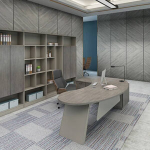 Minimalist Arc-Shaped CEO Desk - Maoters - L180 x W160x H75 CM
