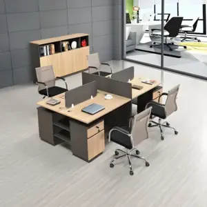 Minimalist Modern Desk with Slat Screen - Maoters