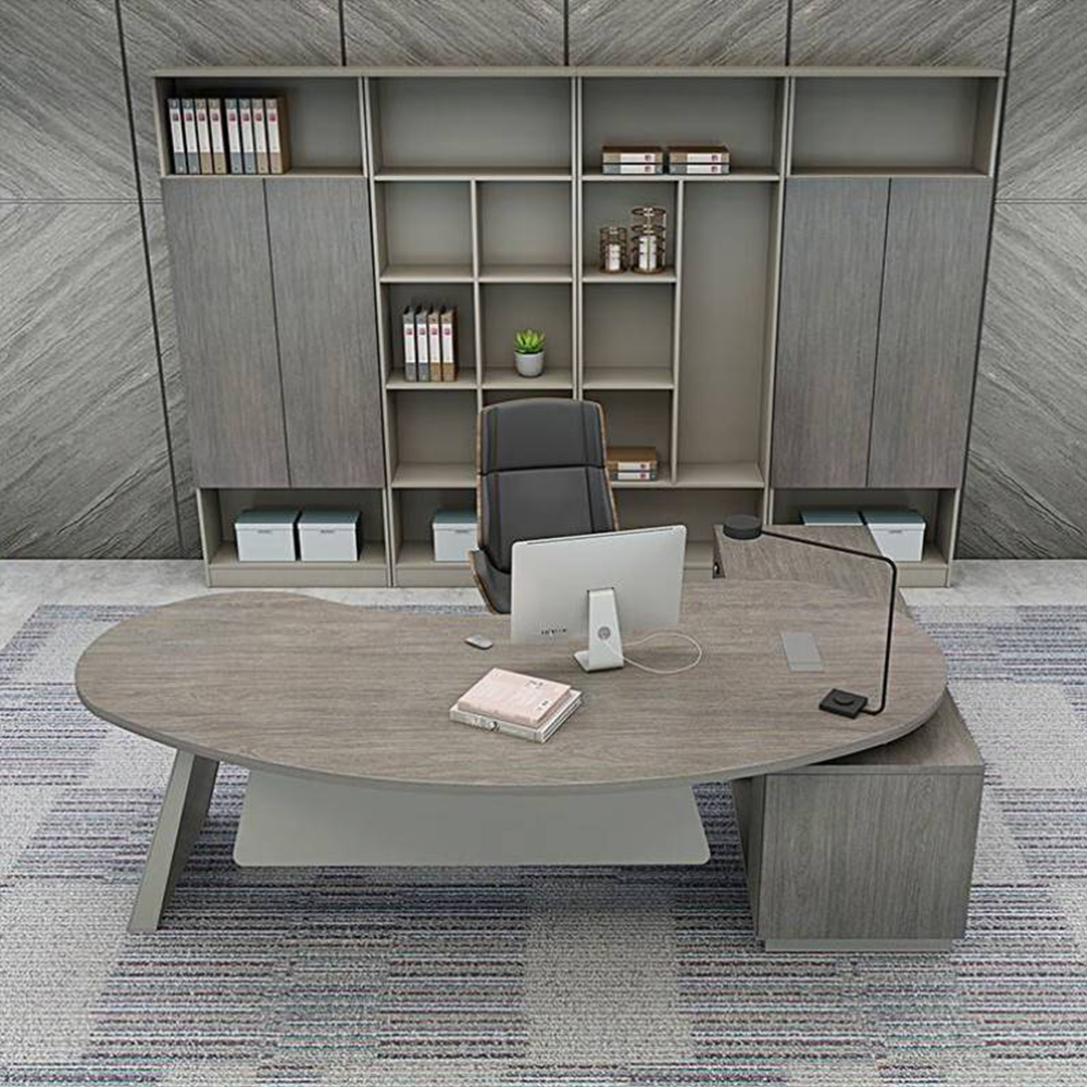 Minimalist Arc-Shaped CEO Desk - Maoters