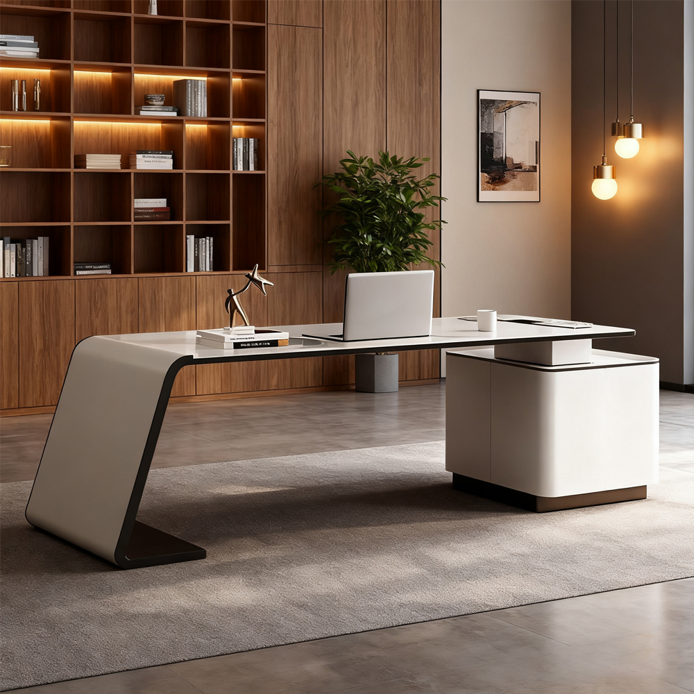 Modern Corner Executive Desk - Italian Rock Board Modern Corner Executive Desk - Italian Rock Board