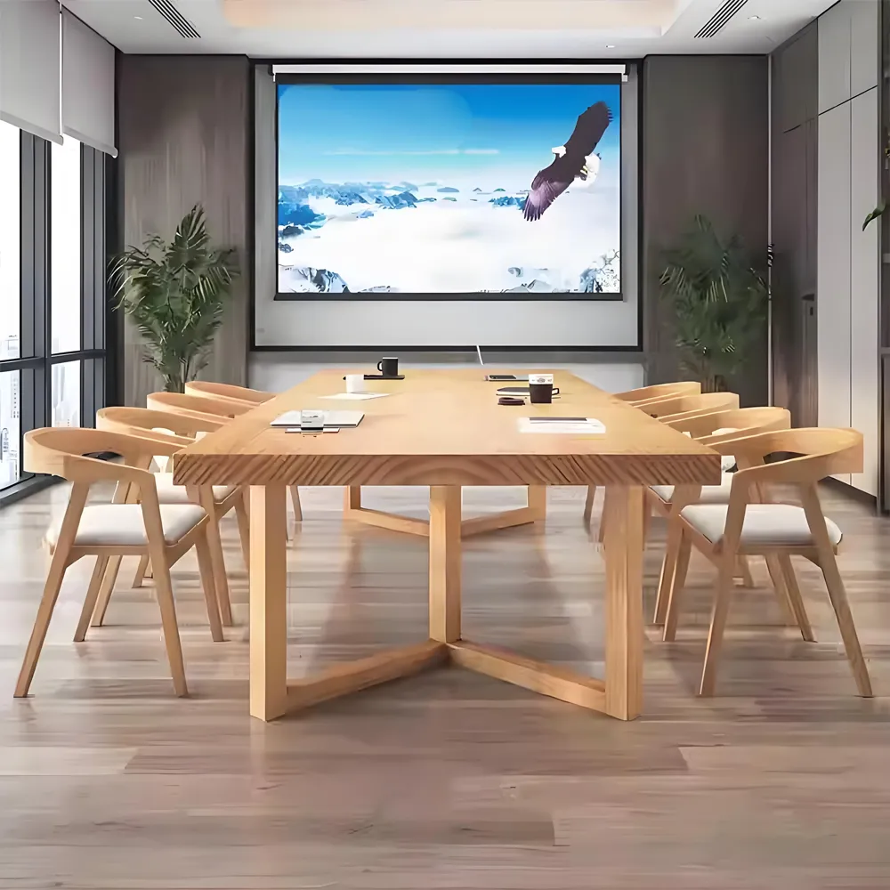 Solid Wood Conference Table - Elegance and Utility
