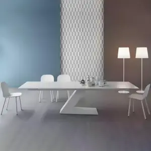 Stylish White Solid Wood Conference Table - Maoters - L240 x W90 x H75 CM