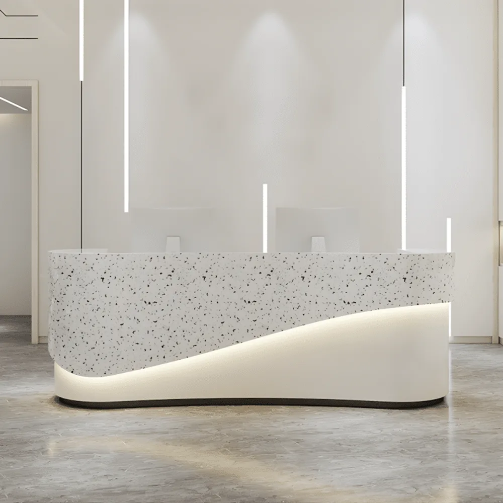 Modern Curved Front Desk Reception Desk Cashier Desk Modern Curved Front Desk Reception Desk Cashier Desk