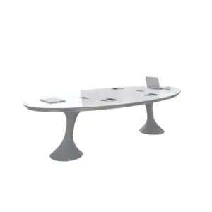White Oval Small Negotiation Table - L220 x W110 x H75 CM