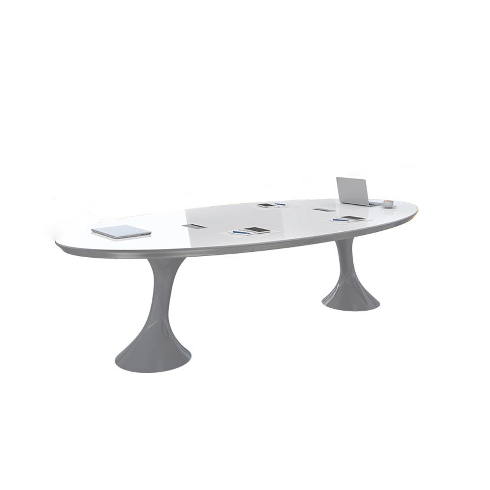 White Oval Small Negotiation Table