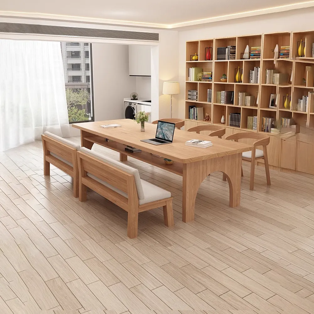 Nordic Solid Wood Rectangular Conference Table