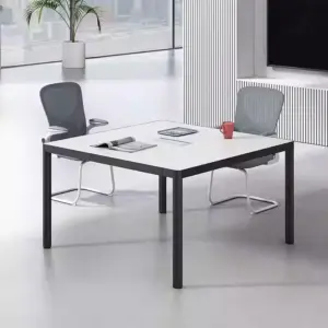 Rectangular Conference Table Wrapped In Aluminum - L80 x W80 x H75 CM