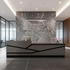 Elegant Rectangular Laminate Reception Desk - L280 X W50 X H100 CM