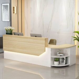 Simple L-shape Wood Reception Desk - Maoters - L180 X W100 X H100 CM, Left