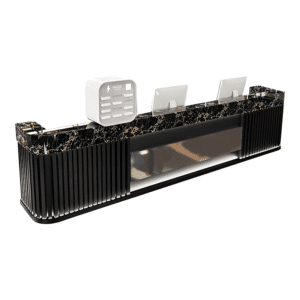 Elegant Marble Rock Slab Reception Desk - L220 x W60 x H100 CM