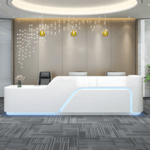 Lacquered Curved Company Reception Desk