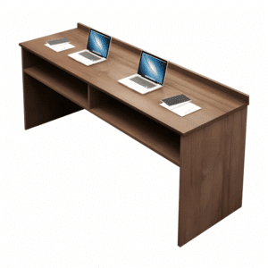 Minimalist Rectangular Wooden Reception Desk - L160 x W60 x H75 CM