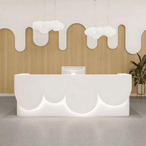 Modern Painted Reception Desk - L140 x W60 x H100 CM