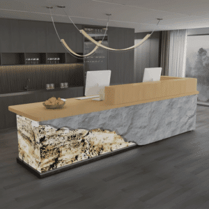 Vintage Faux Stone Cashier's Desk - L120 x W60 x H100 CM