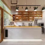 Simple Milk Tea Coffee Bar Baking Counter