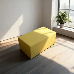 Creative Long Leather Sofa Stool - Elegance Redefined - W90 x D90 x H40 CM (Rectangular Stool )