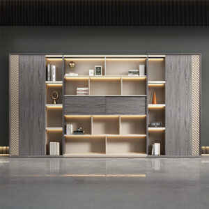 Luxurious Single Executive Desk - Maoters - L280 x W41 x H200 CM Bookcase
