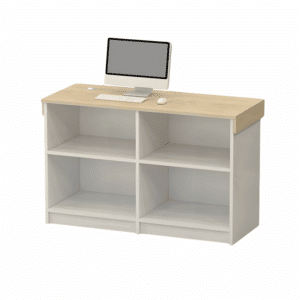 Cashier's Desk Small Netflix Front Desk Reception Desk - L80 X W60 X H100 CM, 4-Tier Square Shelf