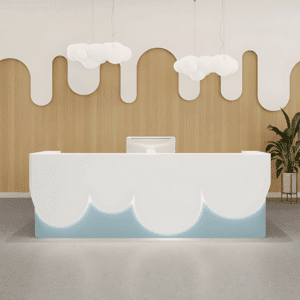 Modern Painted Reception Desk - L240 x W60 x H100 CM