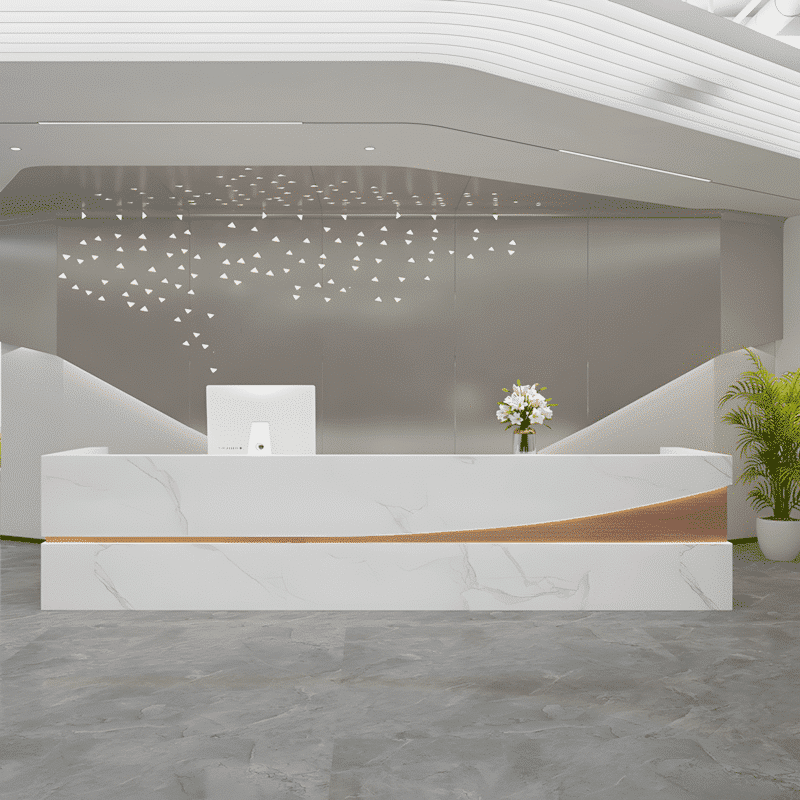 Modern Simple Reception Desk - Sleek Lacquer Finish
