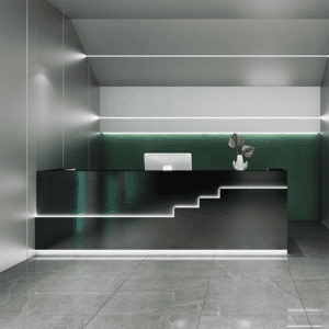 Modern Stainless Steel Cashier Desk - Maoters - L320 x W60 x H100 CM