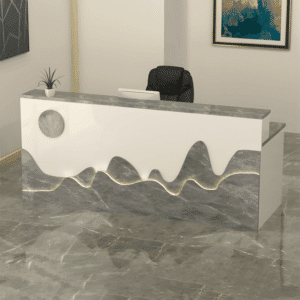 Sleek Lacquered Counter with Light Strip - L220 x W60 x H100 CM, Without light