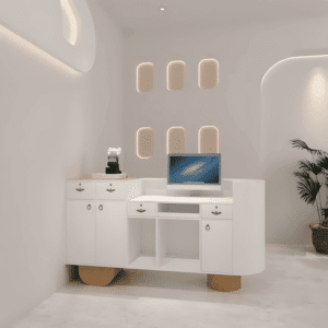 Versatile Reception Desk for Any Business - L220 X W60 X H100 CM, Double Panel