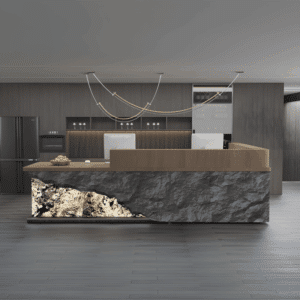 Vintage Faux Stone Cashier's Desk - L300 x W60 x H100 CM