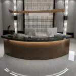 Reception Desk with Solid Wood Grain - Maoters