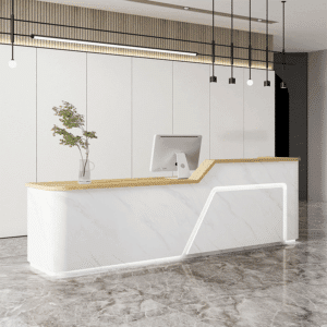 Curved Cashier Front Desk Counter - Maoters - L150 x W60 x H100 CM