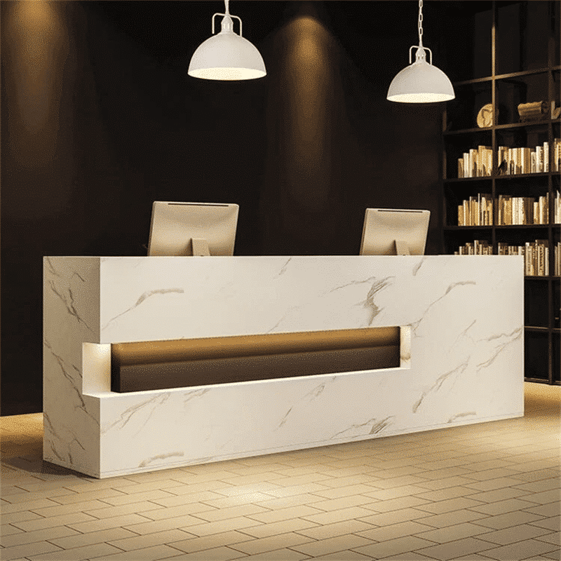 Retro Solid Wood Reception Desk - Maoters