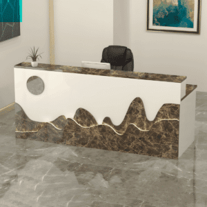 Sleek Lacquered Counter with Light Strip - L160 x W60 x H100 CM, With Light