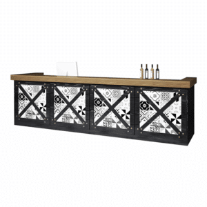 Vintage Style Bar Counter & Cash Register Desk - L260 X W60X H100 CM