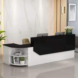 Simple L-shape Wood Reception Desk - Maoters - L280 X W100 X H100 CM, Left