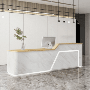 Curved Cashier Front Desk Counter - Maoters - L220 x W60 x H100 CM