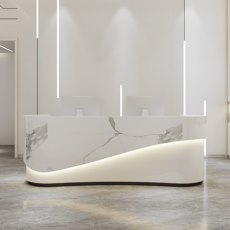 5ModernCurvedFrontDeskReceptionDeskCashierDesk-1 Modern Curved Front Desk Reception Desk Cashier Desk