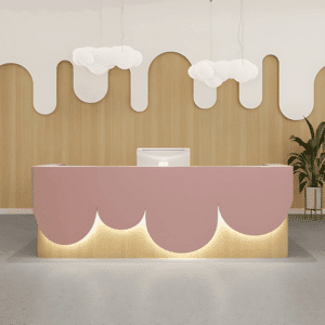 Modern Painted Reception Desk - L180 x W60 x H100 CM