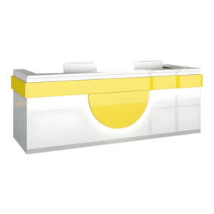 Modern Reception Desk - Light Wood Grain Finish - L120 x W60 x H100 CM