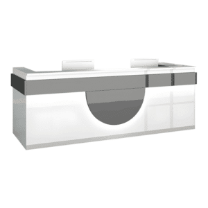 Modern Reception Desk - Light Wood Grain Finish - L280 x W60 x H100 CM